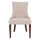Safavieh Dining Becca Beige Linen Dining Chair - Thumbnail 1