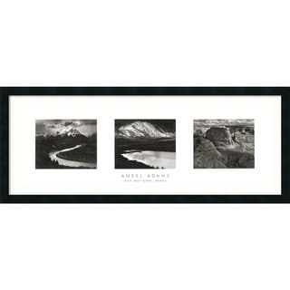 Framed Art Print 'Our National Parks (Triptych)' by Ansel Adams 41 x 17-inch