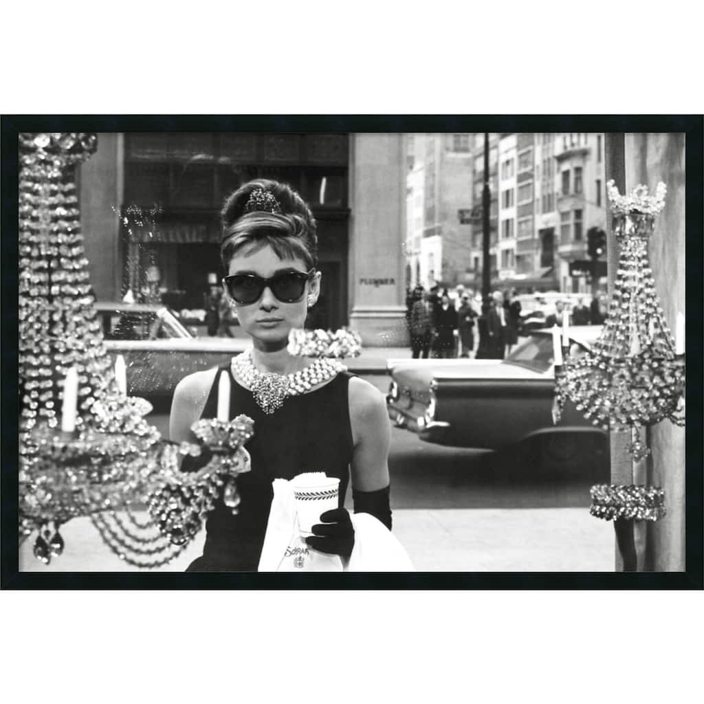 Framed Art Print Audrey Hepburn Breakfast at Tiffany's (Window) 38 x 26-inch