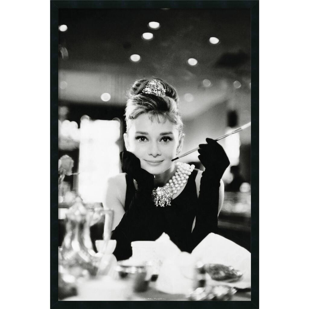 Framed Art Print Audrey Hepburn Breakfast at Tiffany's 26 x 38-inch