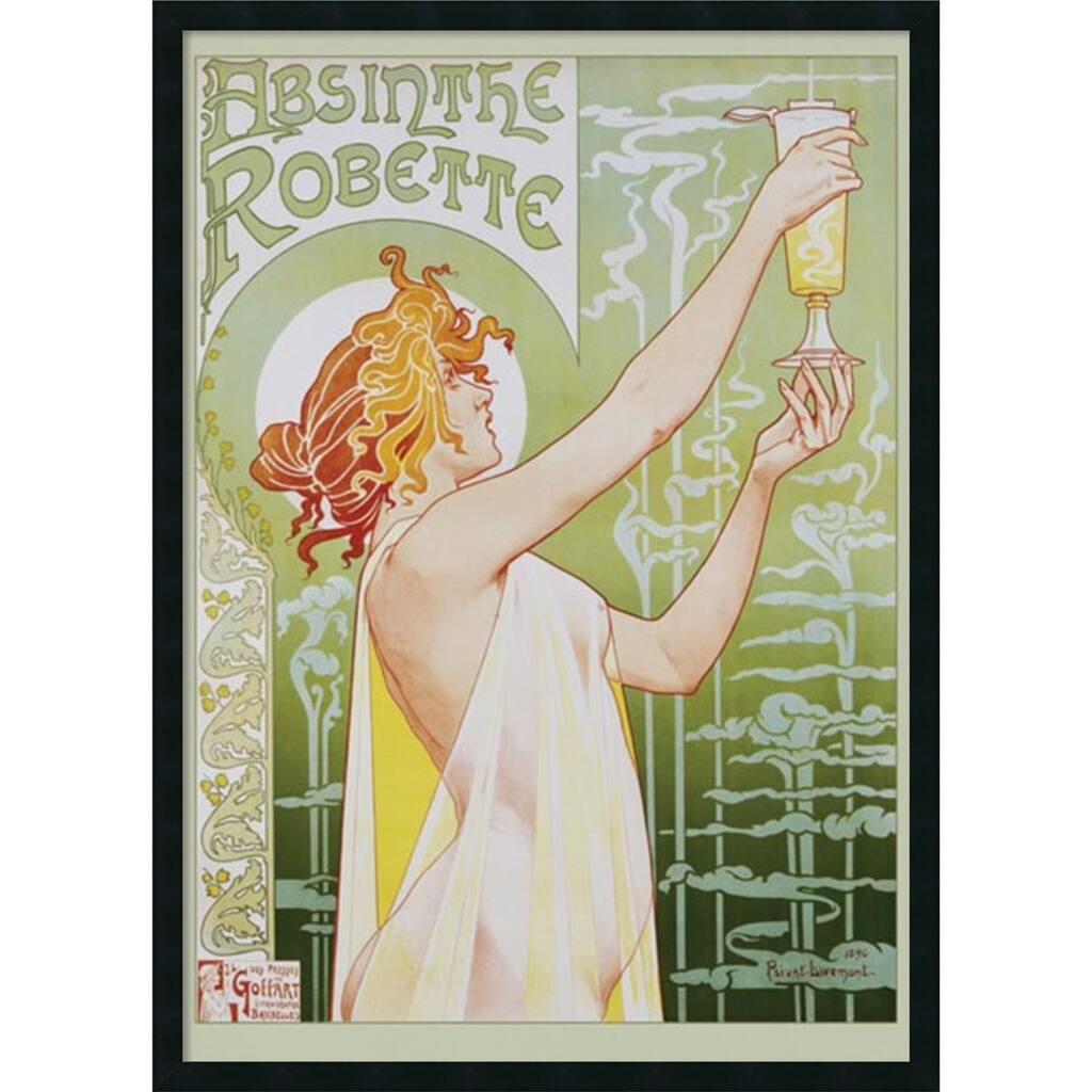 Framed Art Print Robette Absinthe, 1896 by Privat Livemont 26 x 38-inch