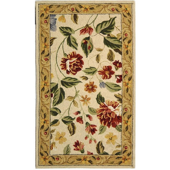 Hand hooked Boni Ivory/ Beige Wool Rug (26 X 4)