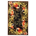 Safavieh Hand-hooked Parrots Black Wool Rug - 5'3" x 8'3"