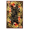 Safavieh Hand-hooked Parrots Black Wool Rug - 7'9 x 9'9