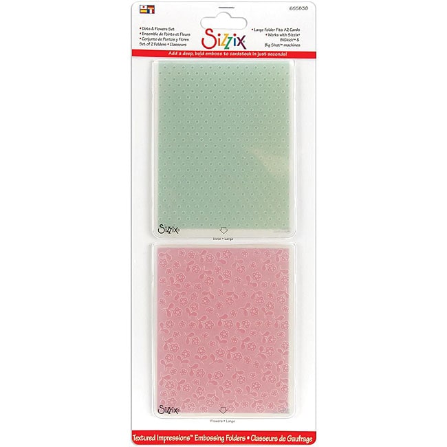 Sizzix Textured Impressions Dots n flowers Embossed Folders (2 pack)