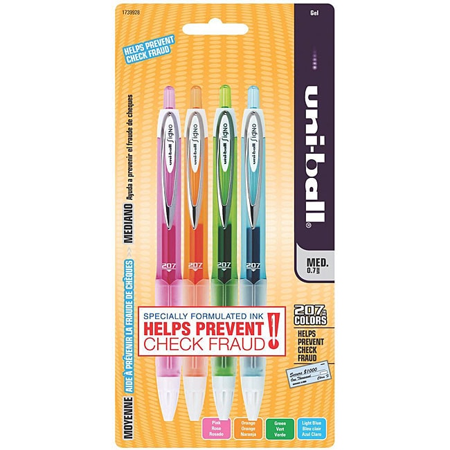 Sanford Uni ball Signo Medium Point 207 Pens (Pack of 4)  