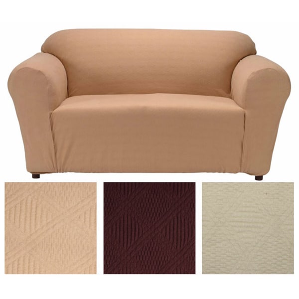 Classic Slipcovers Double Diamond Textured Fabric Chair Slipcover