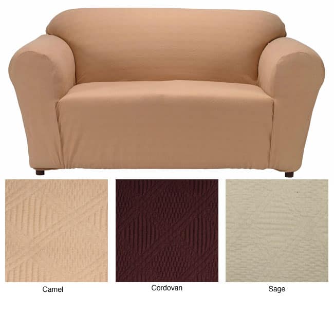 Classic Slipcovers Double Diamond Textured Fabric Chair Slipcover - Green