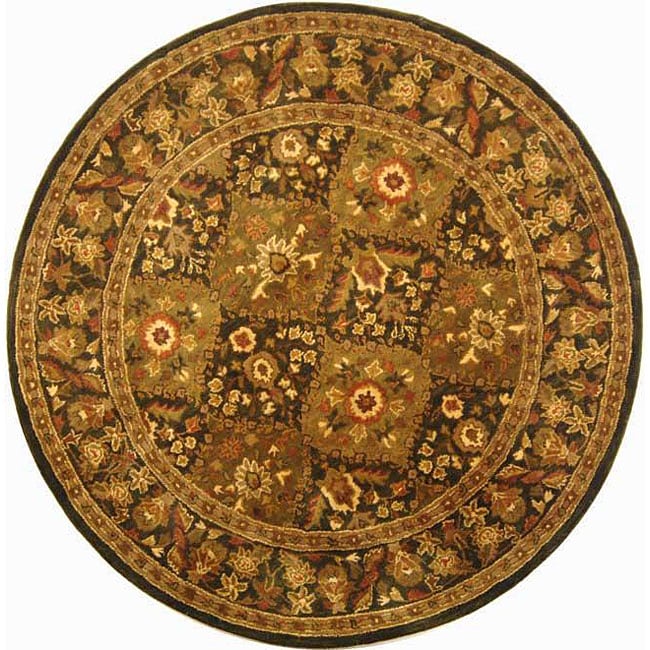 Handmade Tabriz Olive Wool Rug (6 Round)