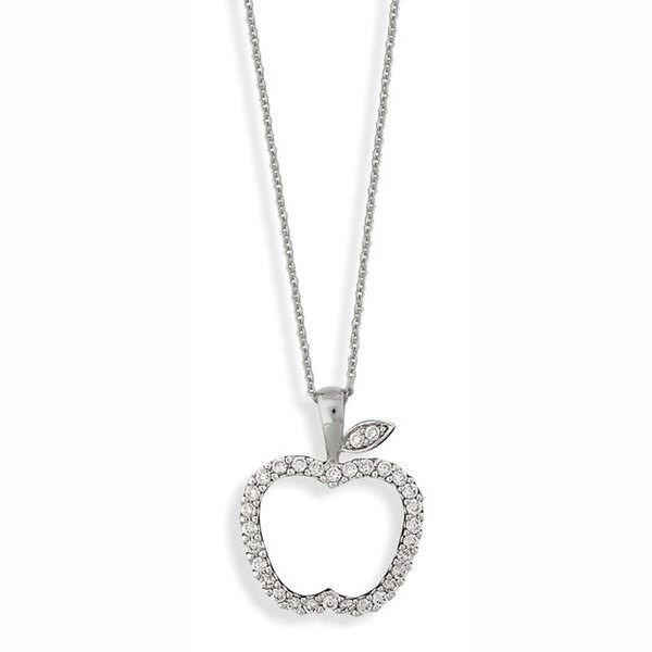 Nexte Silvertone Cubic Zirconia Original Sin Apple Necklace