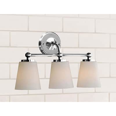 Chrome Bathroom Triple Sconce