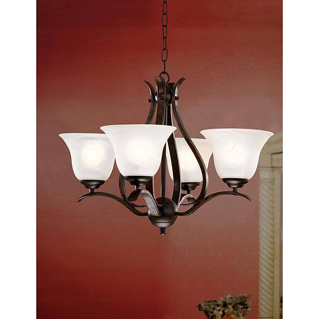 Bronze Ironwood 4-light Iron Chandelier - N/A