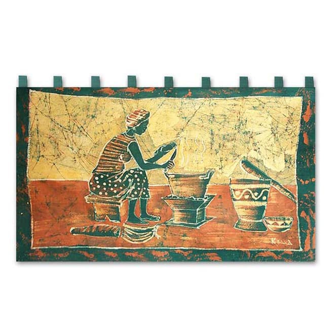 Handmade Fufui Beih Batik Wall Hanging (Ghana)