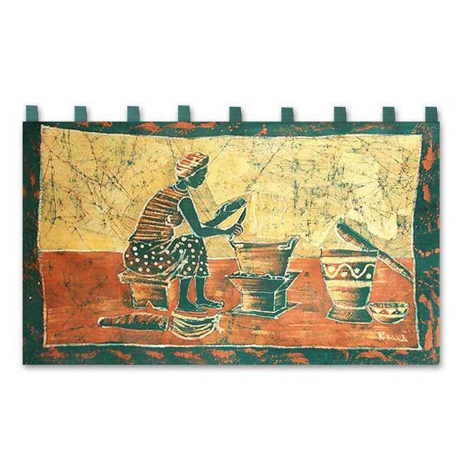 Handmade Fufui Beih Batik Wall Hanging (Ghana)
