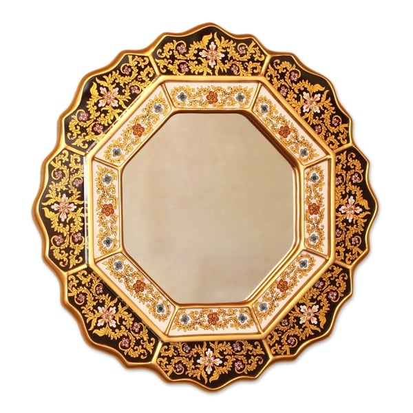 Hand-painted 'Black Star' Mirror (Peru)