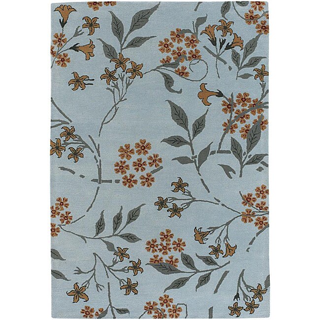 Artist's Loom Hand-tufted Transitional Floral Wool Rug - 5' x 7'6