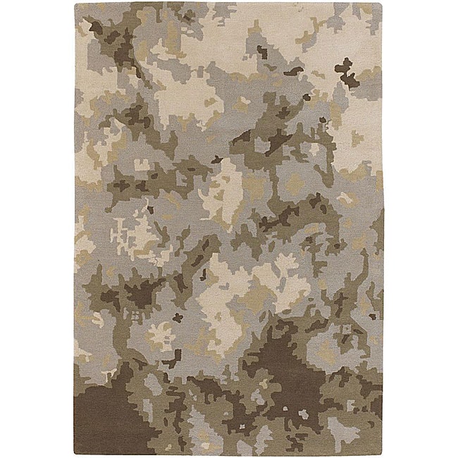 Hand tufted Camouflage Mandara Wool Rug (79 X 106)