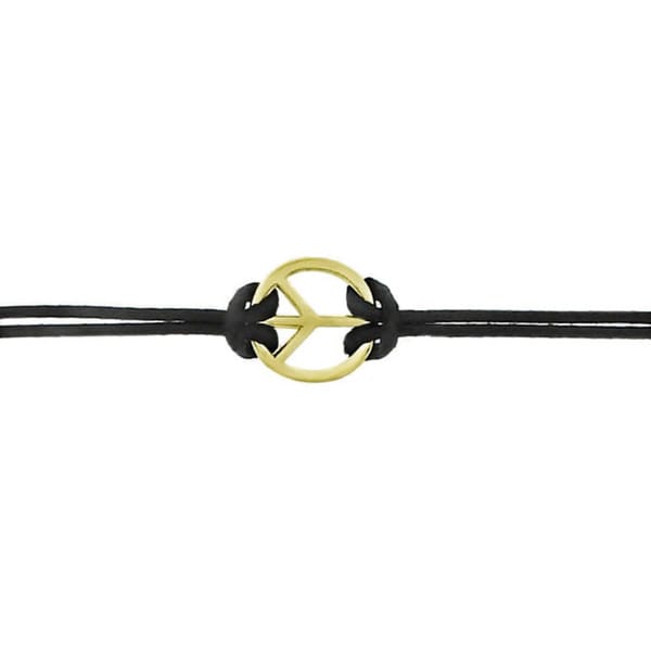 Mondevio 18k Gold/ Sterling Silver Peace Sign Bracelet