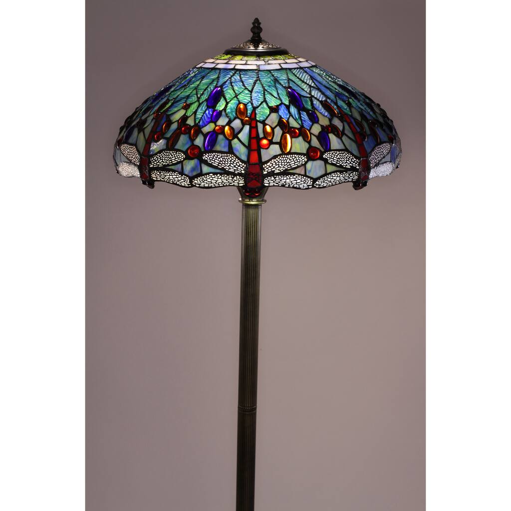 Tiffany-style Dragonfly Floor Lamp