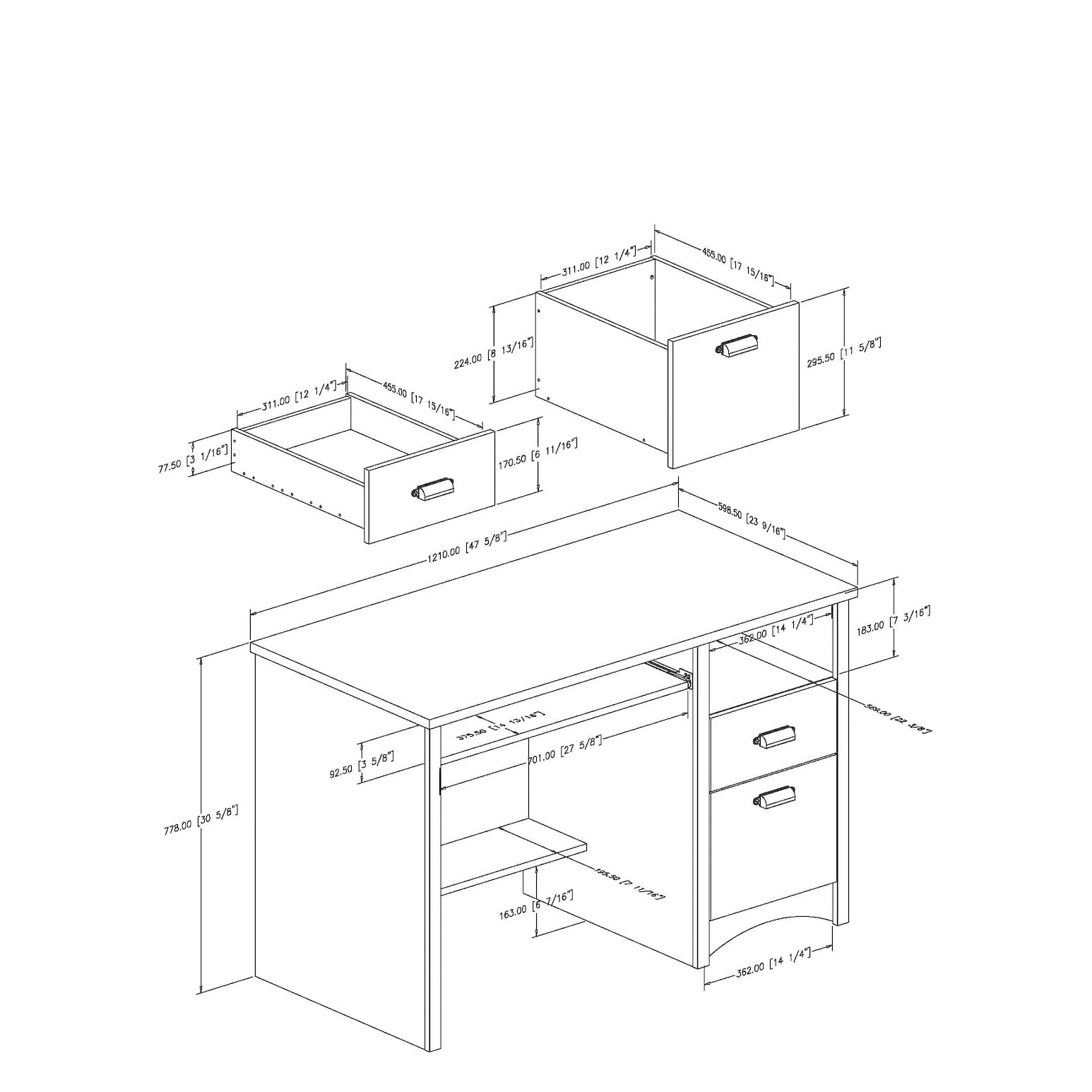 Pure White Home Desks Workstations South Shore Furniture Gascony