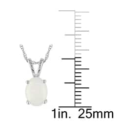 Miadora 10k White Gold Oval-cut Opal Solitaire Necklace