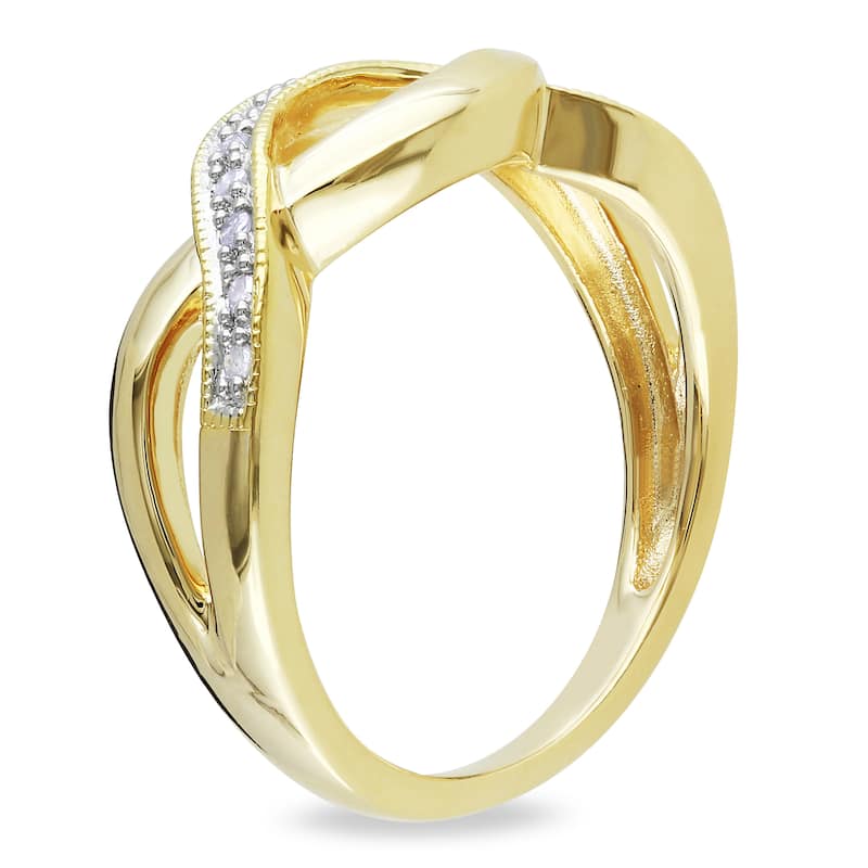 Miadora Sterling Silver 1/10ct TDW Diamond Infinity Ring