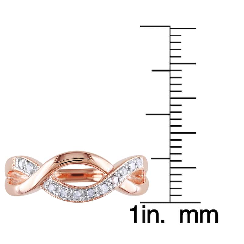 Miadora Sterling Silver 1/10ct TDW Diamond Infinity Ring