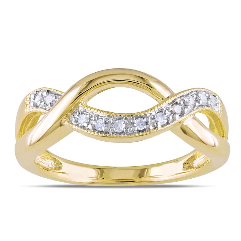 Miadora Sterling Silver 1/10ct TDW Diamond Infinity Ring