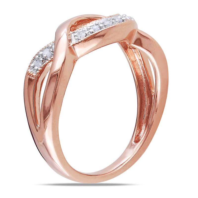 Miadora Sterling Silver 1/10ct TDW Diamond Infinity Ring