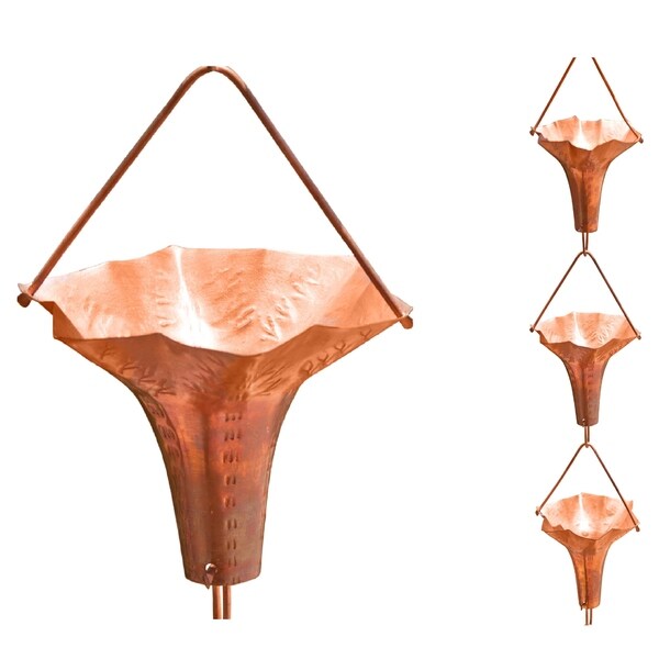 Monarch Pure Copper Angel Blossom Rain Chain 8.5-Foot
