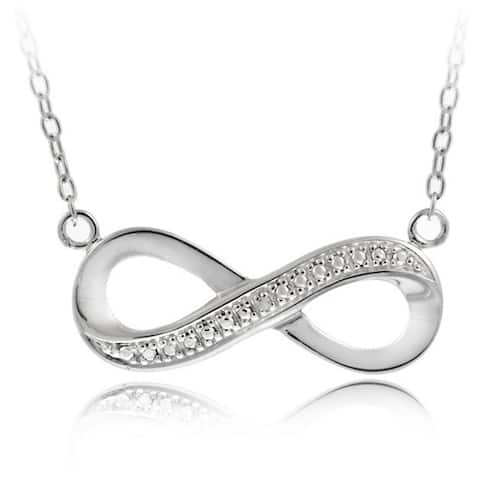 DB Designs Sterling Silver Diamond Accent Infinity Necklace