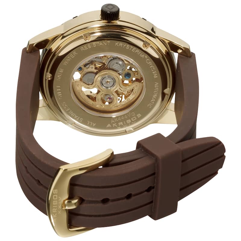 Akribos XXIV Men's Delos Skeleton Automatic Gold-Tone Watch