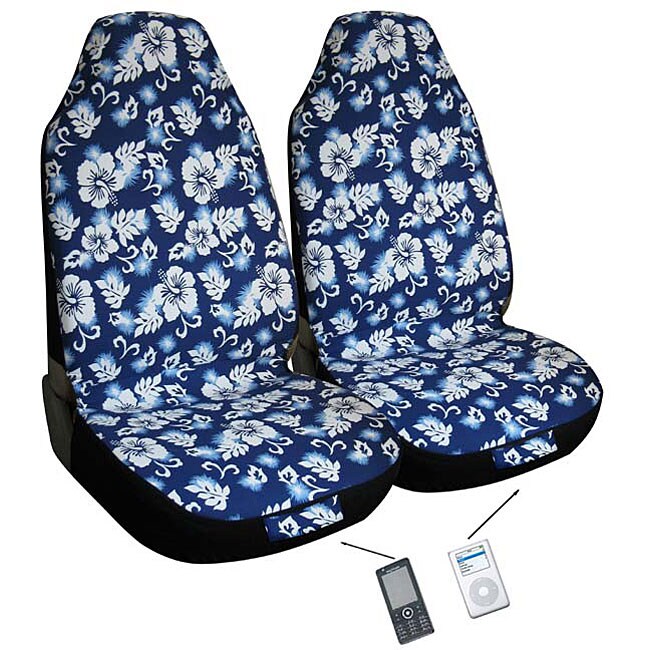 Shop Hawaiian Blue Automotive 2-piece Bucket Seat Covers (Airbag ...