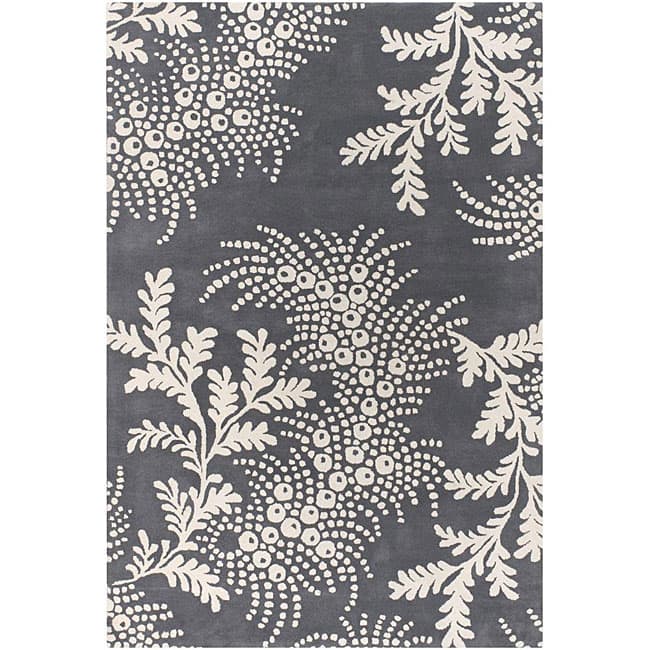 Artist's Loom Hand-tufted Transitional Floral Wool Rug - 5' x 7'6