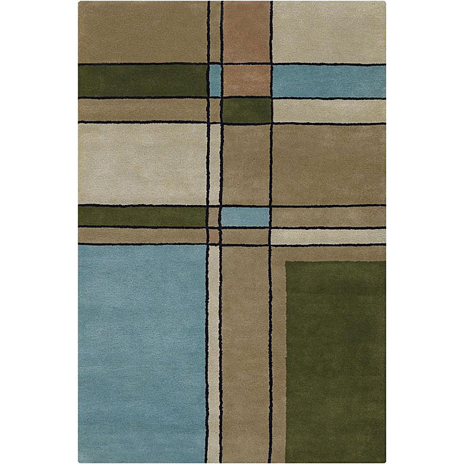 Hand tufted Color blocked Mandara Rug (5 X 76)