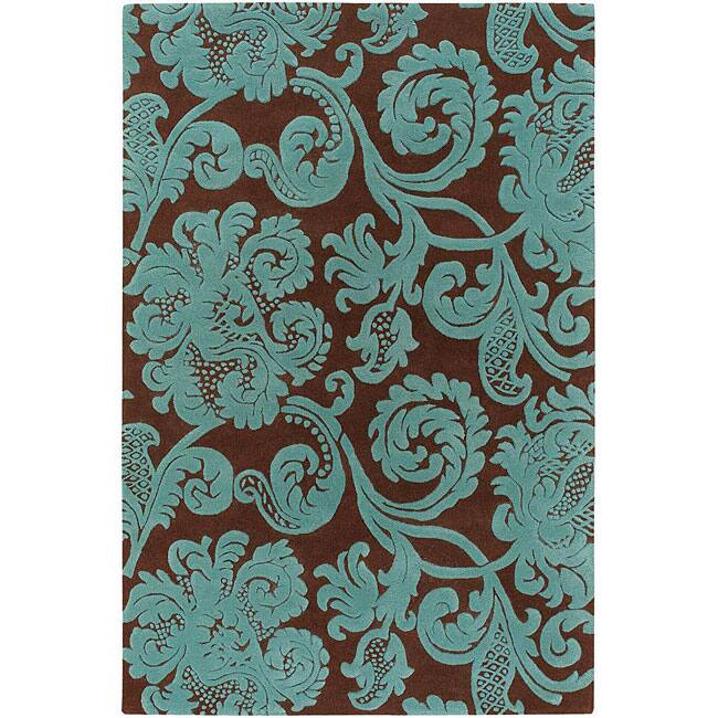 Artist's Loom Hand-tufted Transitional Floral Wool Rug - 7'9 x 10'6