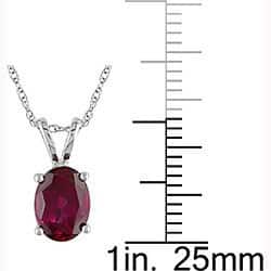 Miadora 10k White Gold Created Ruby Necklace