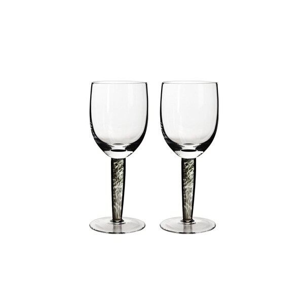 Denby Jet Set of 2 Black Stem Red Wine Glass 