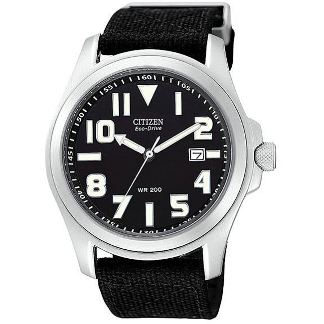 citizen eco drive watch black face