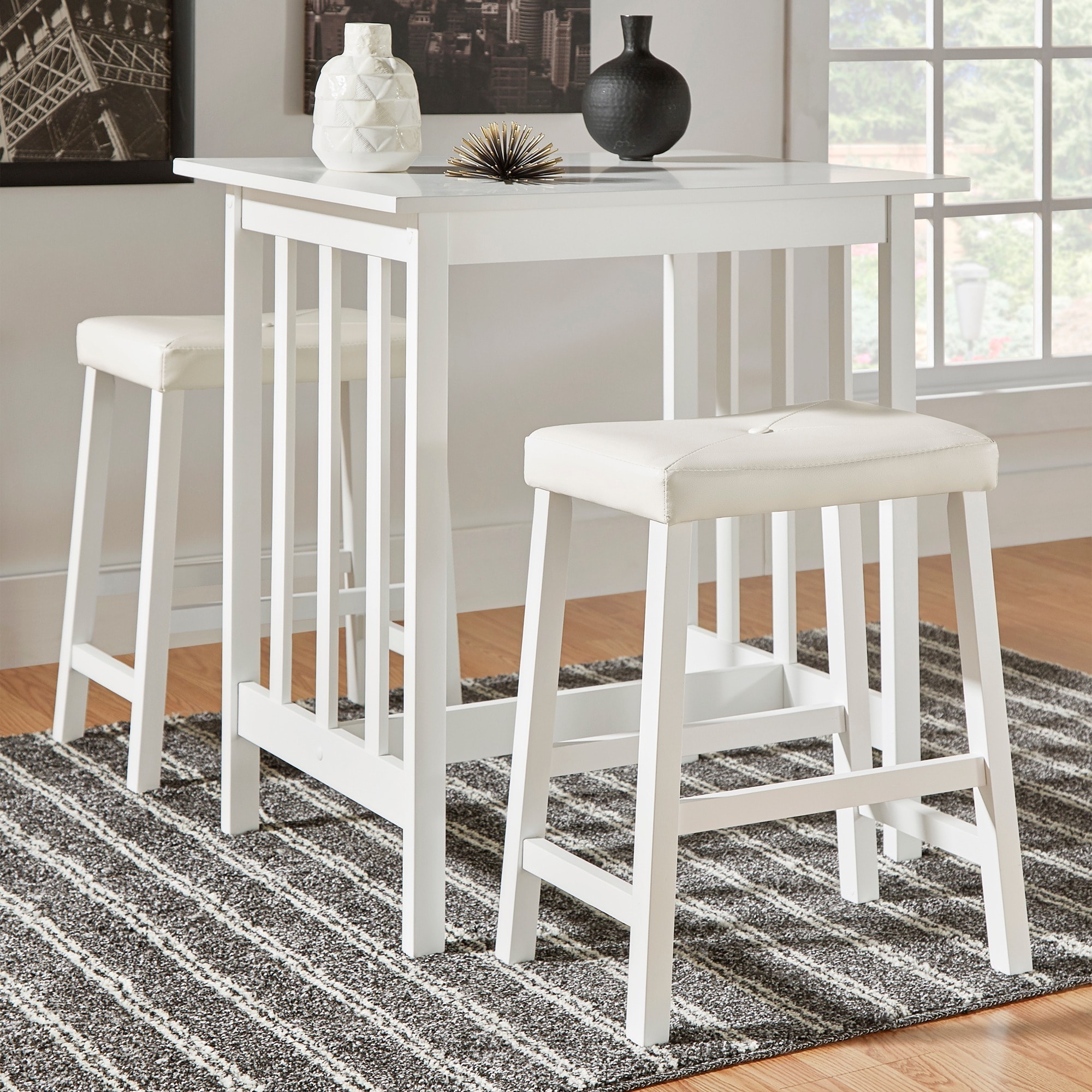 Nova 3 Piece Kitchen Counter Height Dinette Set By Inspire Q Classic Ebay