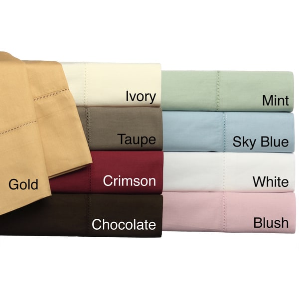 Camden Hemstitch Solid 350 Thread Count Egyptian Cotton 6-piece Sheet Set
