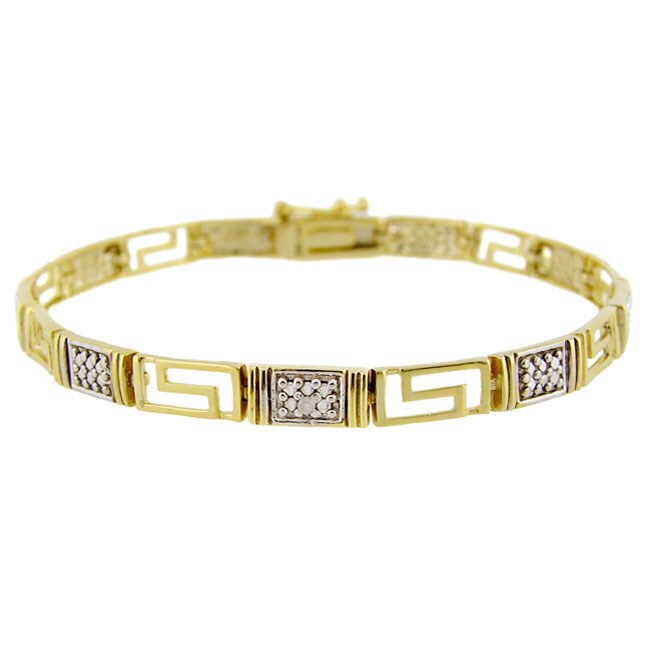 Db Designs Sterling Silver Diamond Accent Greek Key Bracelet Db Designs Sterling Silver Diamond Accent Greek Key Bracelet
