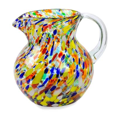 Blown glass pitcher Confettin