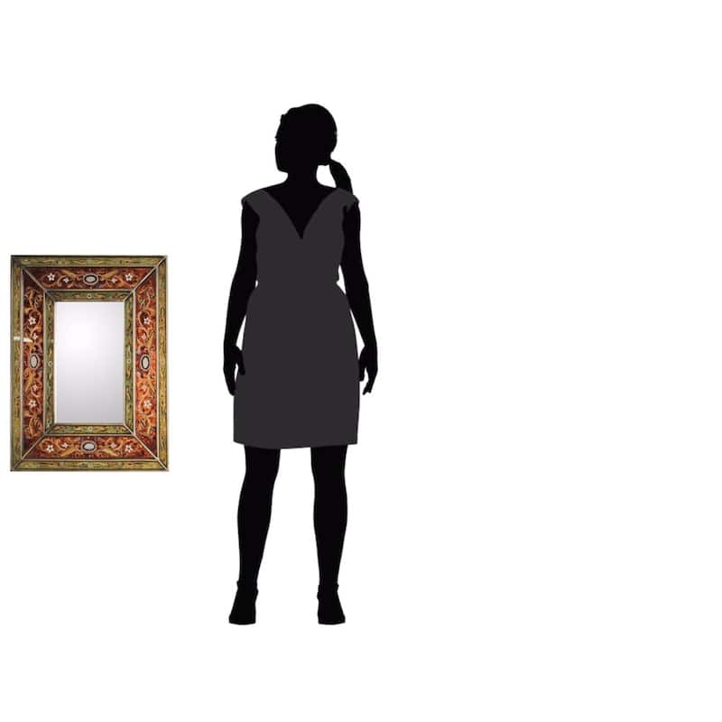 NOVICA Handmade Cajamarca Warmth Wood Frame Mirror (Peru)