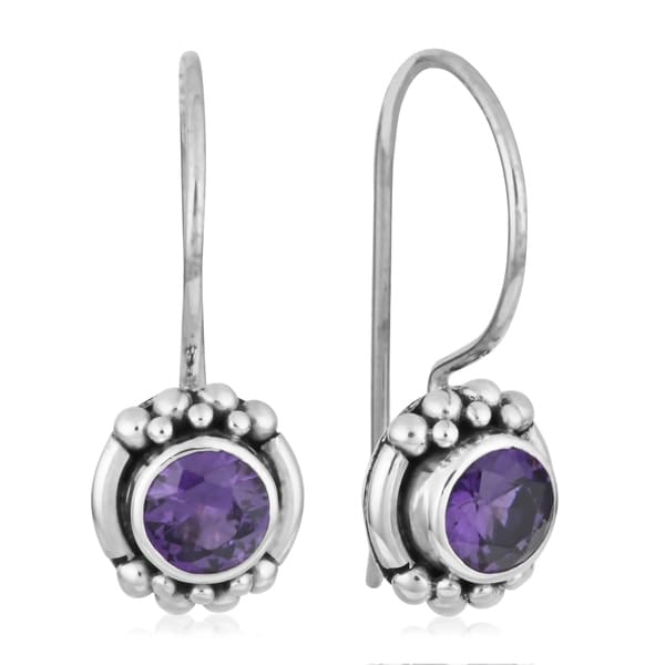 Handmade Sterling Silver Amethyst Gemstone Stud Earrings Handmade Sterling Silver Amethyst Gemstone Stud Earrings Indonesia