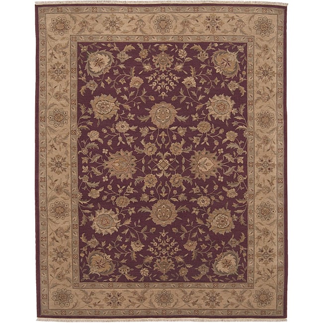 Nourison Hand knotted Ancestry Wine Wool Rug (39 X 59)