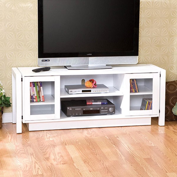 White TV Stand/ Media Console - Free Shipping Today - Overstock.com - 12089023