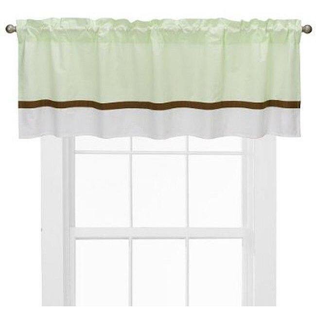 Bacati Metro Lime/ White/ Chocolate Curtain Valance