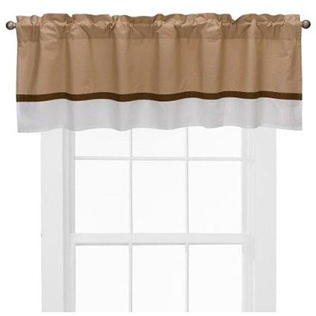Bacati Metro Khaki/ White/ Chocolate Curtain Valance