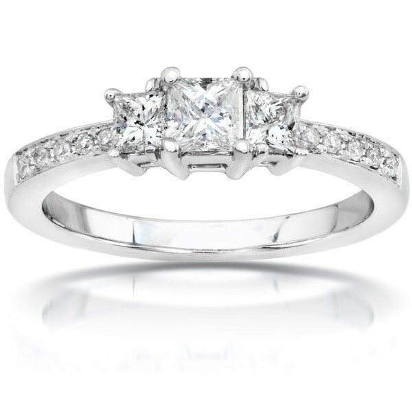 Annello by Kobelli 14k Gold 1/2ct TDW Princess Diamond Engagement Ring